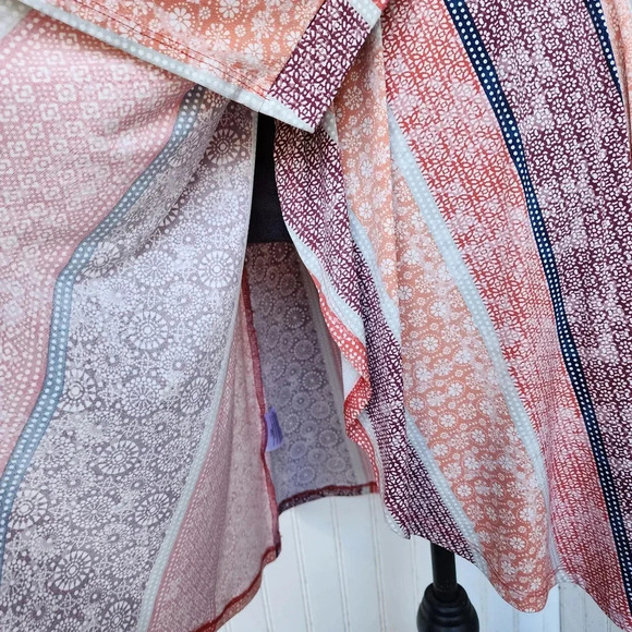 BCBG MAXAZRIA WOMEN'S Purple ORANGE DRESS Stretch WRAP CORAL ELEGANT XS - Picture 6 of 14